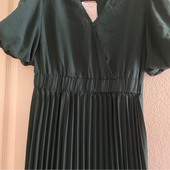 Green Pleated Maxi Dress - Picture 3 of 8